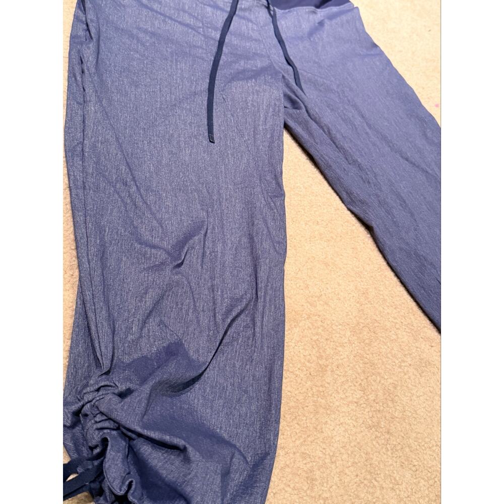 Lucy Activewear Blue Heathered Cinch Ankle Athletic Pants SZ M Drawstring Capris - Picture 4 of 7